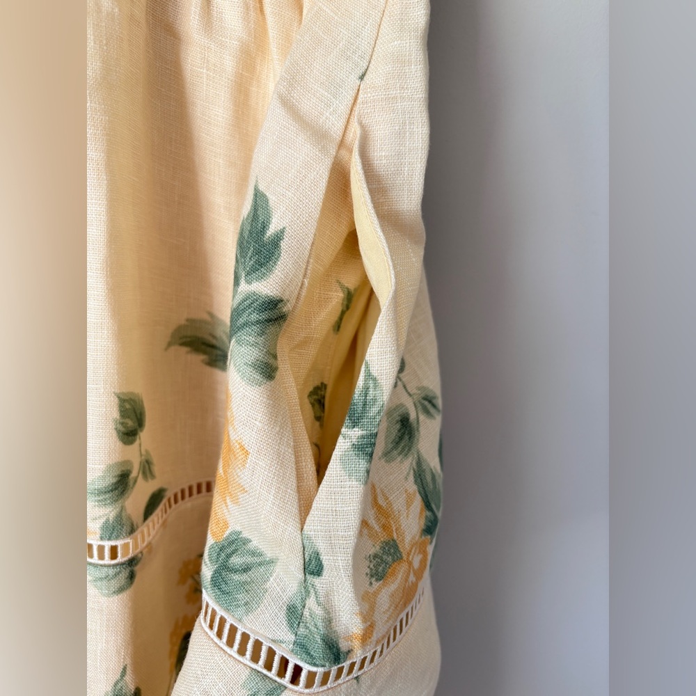 NEW Reformation Everett Linen Midi Dress Radiance Yellow Floral | US 4 UK 8 - Picture 14 of 16